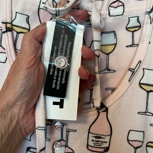 NWT cozy sleeveless cottonn jamies sz M Pink - Picture 3 of 5